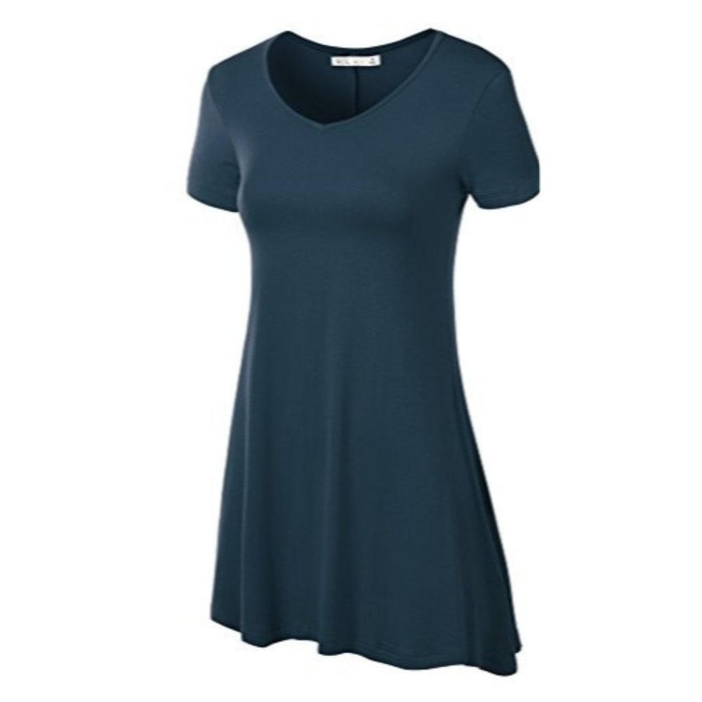 Tunic Top - Short Sleeve Dark Teal